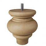 Designs of Distinction 4" (102mm)H Country French Bun Foot w/Hanger Bolt