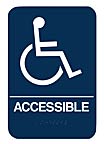 Don-Jo 6" (152mm) x 9" (229mm) ADA "Accessible" Door Sign - EACH (White on Blue)