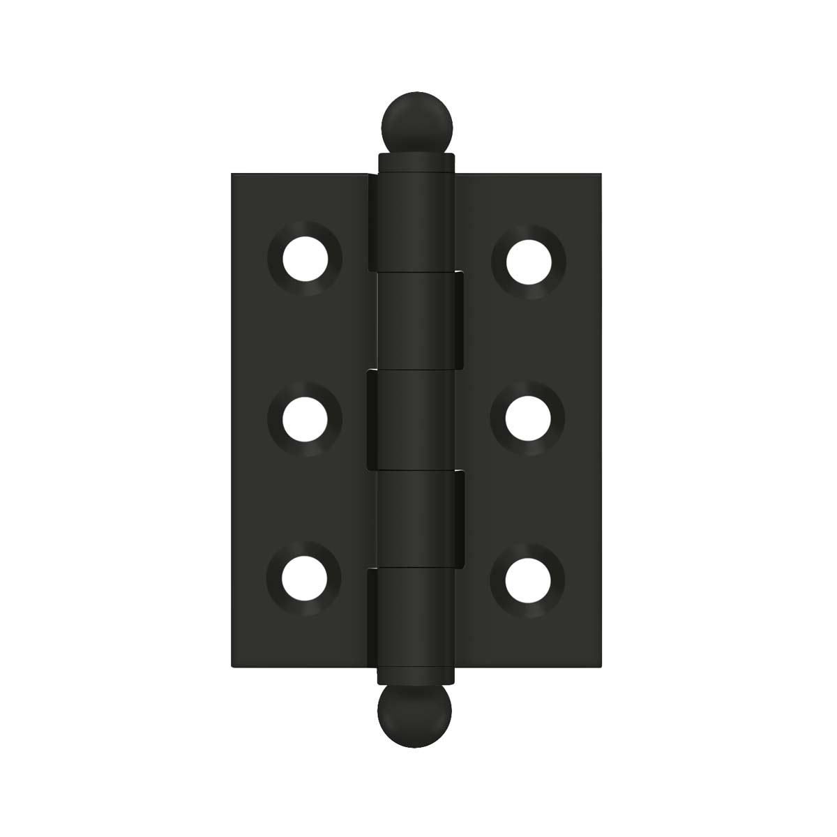 Deltana Solid Brass 2" (51mm) x 1-1/2" (38mm) Flush/Full Inset Non-Self Closing Ball Tip Cabinet Hinge - EACH (Paint Black) Questions & Answers