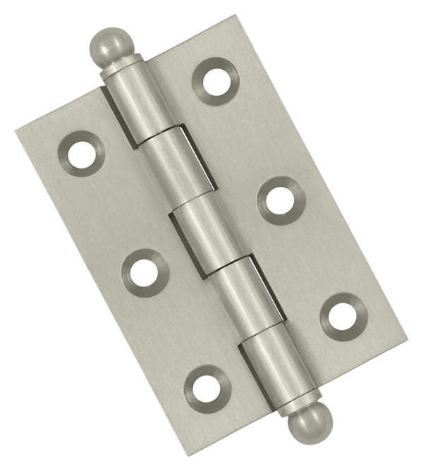 Deltana Solid Brass 2-1/2" (64mm) x 1-11/16" (43mm) Flush/Full Inset Non-Self Closing Ball Tip Cabinet Hinge - EACH (Satin Nickel) Questions & Answers