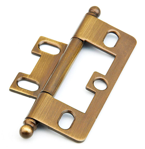 Schaub and Company Adjustable Solid Brass 2-1/2" (64mm) Flush/Full Inset Non Mortise Ball Tip Hinge - EACH (Antique Brass) Questions & Answers