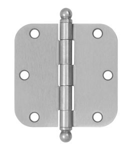 Deltana Steel 3-1/2" x 3-1/2" Hinge with Ball Tips - 5/8in. Radius Corner - EACH (Brushed Chrome) Questions & Answers