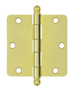 Deltana Steel 3-1/2" x 3-1/2" Hinge with Ball Tips - 1/4in. Radius Corner - EACH (Polished Brass) Questions & Answers