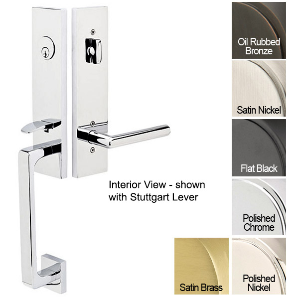 Emtek Solid Brass Davos Tubular Door Entry Set (Double Cylinder - Round Knob - Polished Nickel - 2-3/4in. Backset) Questions & Answers