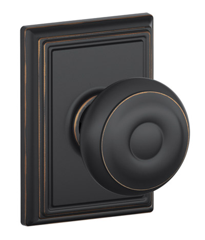 Schlage Addison Collection Georgian Door Knob Set (Passage - Aged Bronze - Adjustable Backset) Questions & Answers