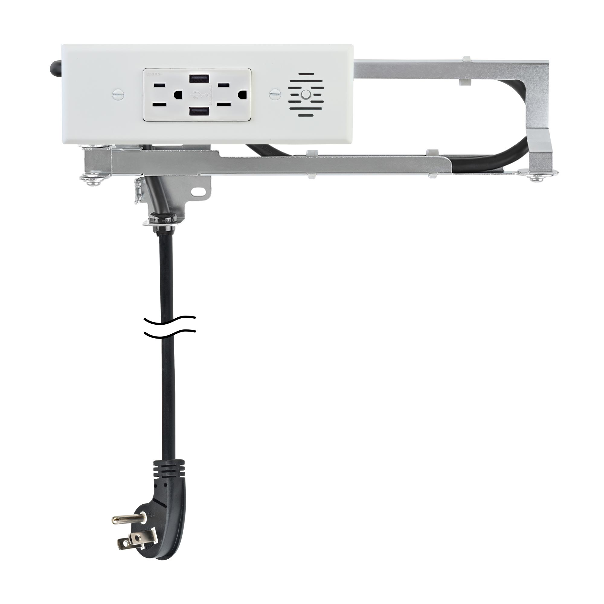 Docking Drawer 15 amp Blade In-Drawer Outlet, Integrated Safety Shutoff, (2) AC Outlets & (2) USB-A Ports (White) Questions & Answers