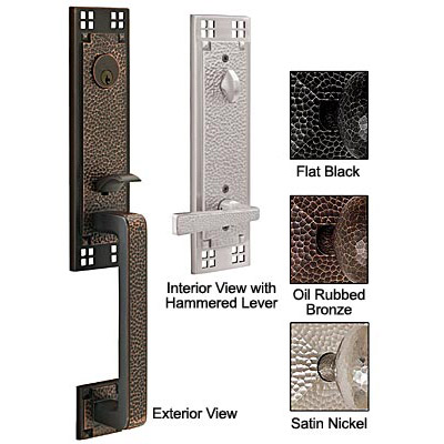 Emtek Solid Brass Arts & Crafts Door Entryset (Single Cylinder - Arts and Crafts Lever - Flat Black - Right - 2-3/8in. Backset) Questions & Answers