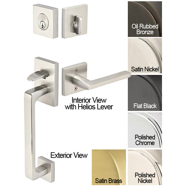 Emtek Solid Brass Baden Tubular Door Entry Set (Single Cylinder - Basel Lever - Flat Black - Left - 2-3/8in. Backset) Questions & Answers