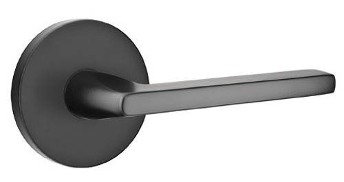 Emtek Modern Helios Door Leverset w/Disk Rosette (Privacy - Flat Black - Right - 2-3/8in. Backset) Questions & Answers