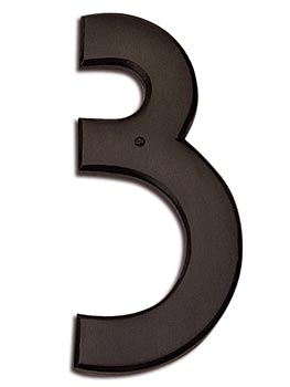 Atlas Homewares Mission 5-1/2" (140mm) House Numbers - #3 (Oil Rubbed Bronze) Questions & Answers