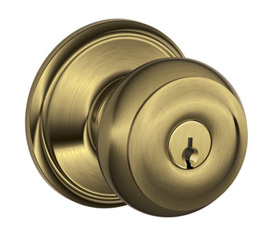 Schlage Georgian Keyed Entry Knobset (Keyed Entry - Antique Brass - Adjustable Backset) Questions & Answers