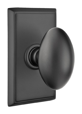 Emtek Egg Door Knobset w/Rectangular Rosette (Dummy Set - Flat Black) Questions & Answers