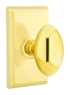 Emtek Egg Door Knobset w/Rectangular Rosette (Dummy Set - Polished Brass Lifetime) Questions & Answers