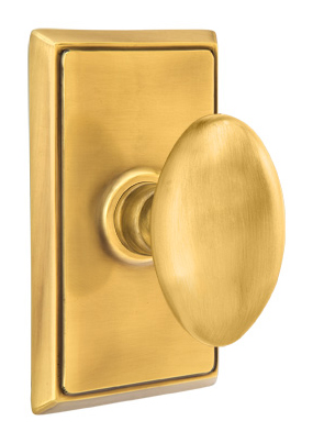Emtek Egg Door Knobset w/Rectangular Rosette (Privacy - French Antique - 2-3/8in. Backset) Questions & Answers