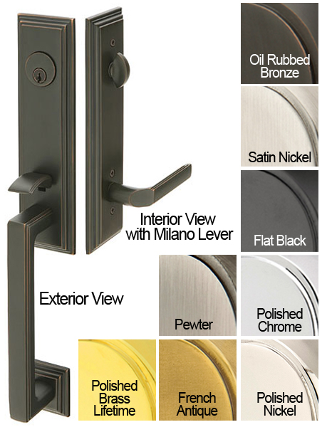 Emtek Solid Brass Wilshire Entryset (Double Cylinder - Turino Lever - Flat Black - Right - 2-3/8in. Backset) Questions & Answers