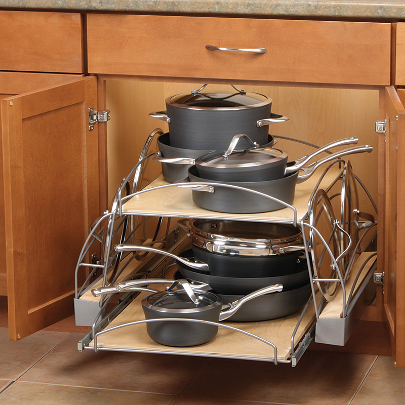 My slide ou pot and pan caddy top shelf
