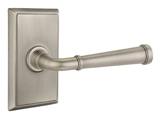 Emtek Merrimack Door Leverset w/Rectangular Rosette (Privacy - Pewter - Left - 2-3/8in. Backset) Questions & Answers