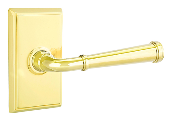 Emtek Merrimack Door Leverset w/Rectangular Rosette (Privacy - Polished Brass Lifetime - Left - 2-3/4in. Backset) Questions & Answers