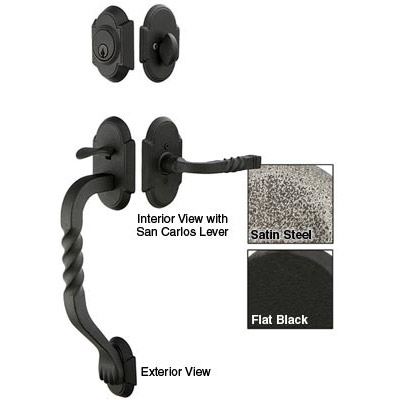 Emtek Wrought Steel San Carlos Entryset (Double Cylinder - San Carlos Lever - Flat Black - Right - 2-3/8in. Backset) Questions & Answers