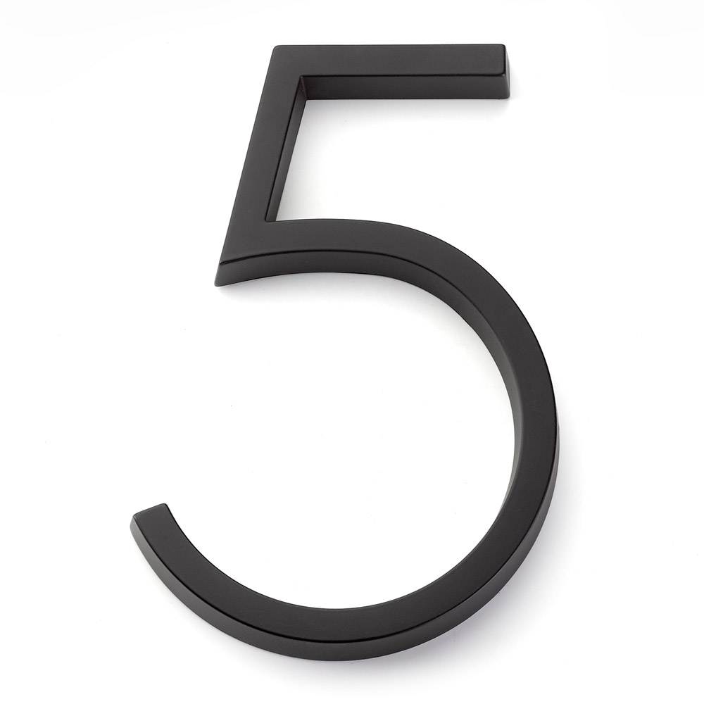 Emtek 7" (178mm) Modern House Numbers - #5 (Flat Black) Questions & Answers