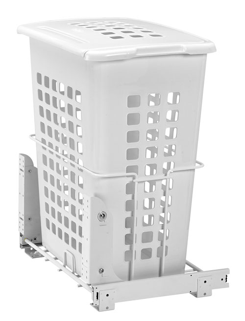 Rev-A-Shelf 18-15/16" (481mm)W Pullout Laundry Hamper w/Full Extension Slides (White) Questions & Answers