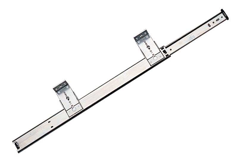 What is the center on center distance between the mounting bracket holes that attach under the desk?