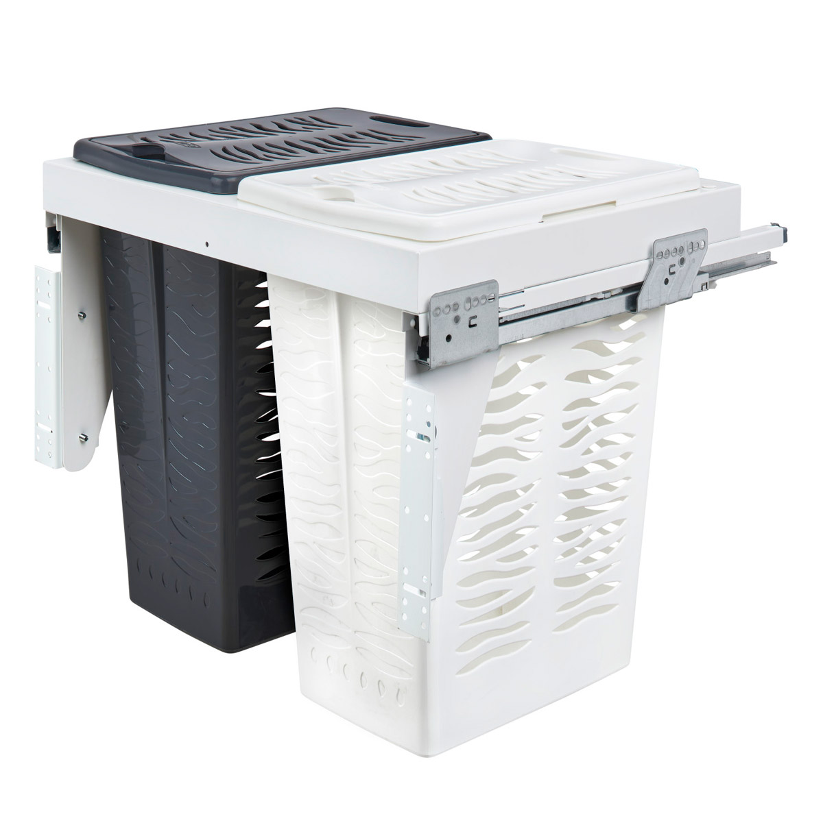 Rev-A-Shelf 22-1/8" (562mm) W Double Top-Mount Vanity Hamper Pull-Out w/Soft-Close Questions & Answers