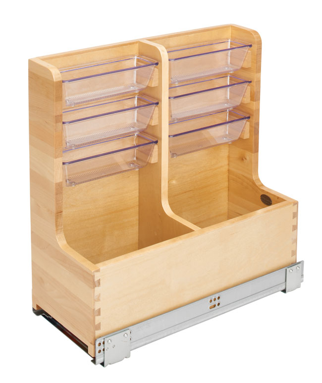 Rev-A-Shelf L-Shape Vanity Pull-Out Organizer for 24" Base Vanity Cabinet - (Maple) Questions & Answers