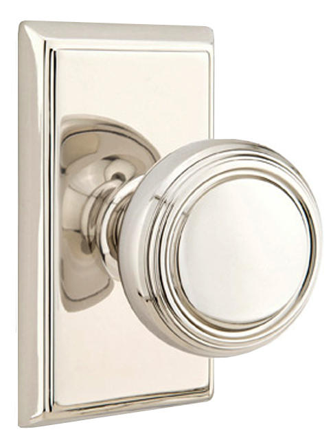 Emtek Norwich Door Knobset w/Rectangular Rosette (Privacy - Polished Nickel - 2-3/8in. Backset) Questions & Answers