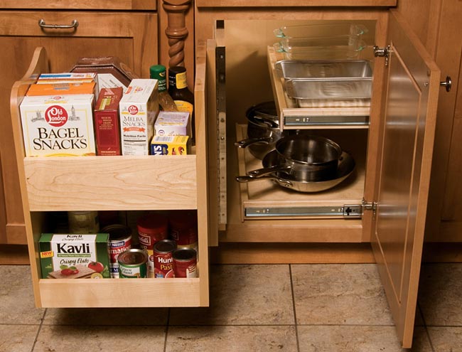 What are the dimensions of the four shelf-baskets?