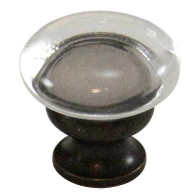Lewis Dolin 1-1/4" (32mm) Glass Mushroom Cabinet Knob (Transparent Clear/Oil Rubbed Bronze) Questions & Answers