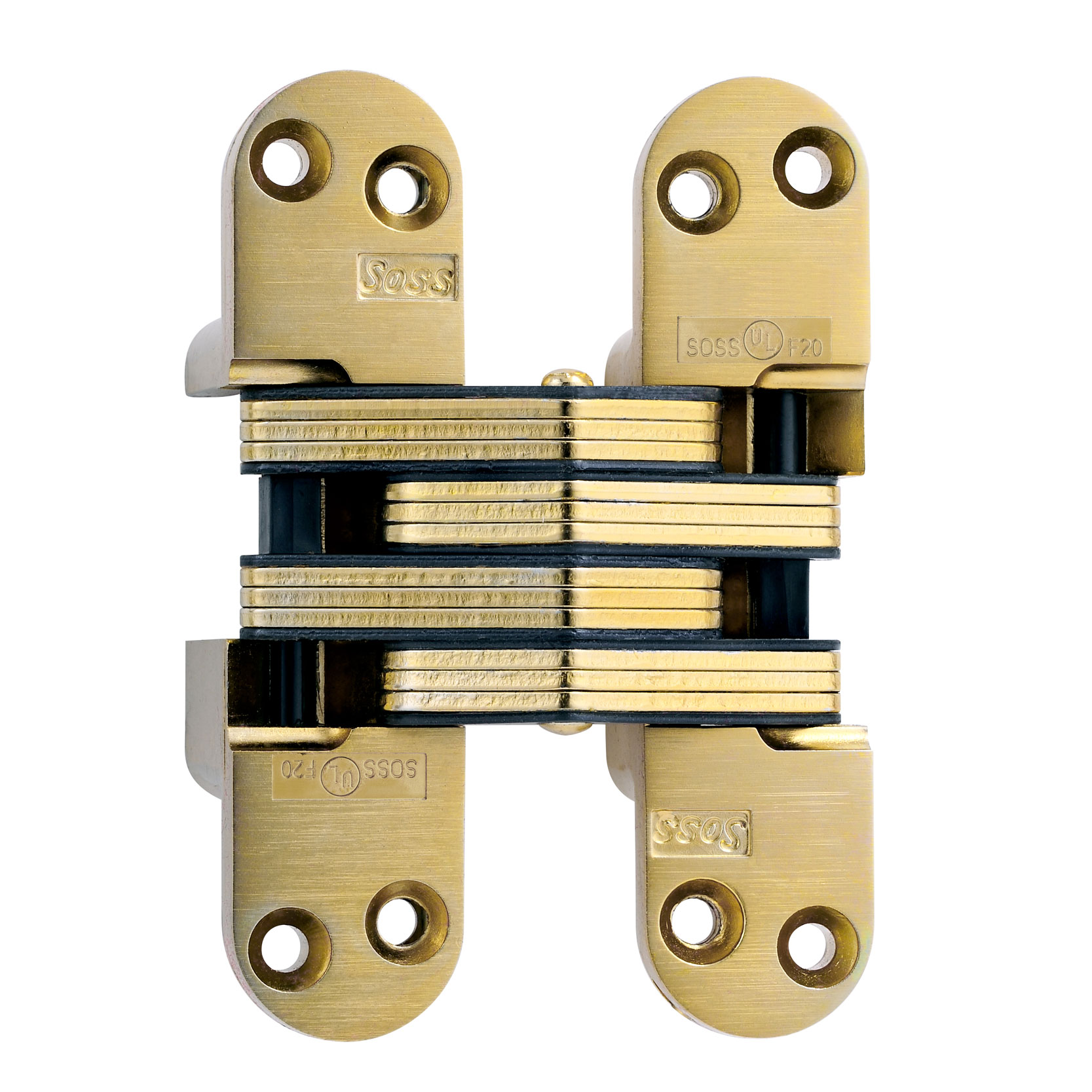 SOSS 4-5/8" (117mm)H Heavy Duty Invisible Hinge - EACH (Satin Brass) Questions & Answers