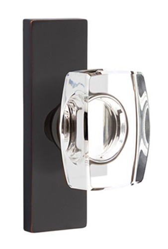 Emtek Modern Windsor Glass Door Knobset w/Stretto Rosette (Dummy Set - Oil Rubbed Bronze) Questions & Answers