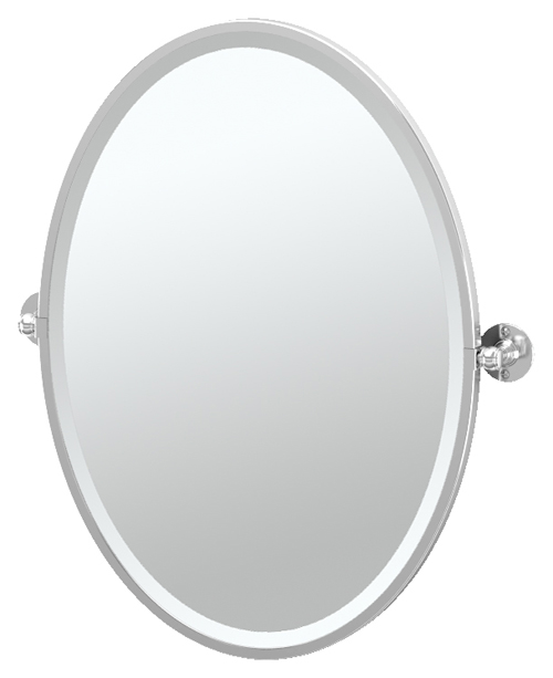 Gatco Cafe 20-1/2" x 27-1/2" Oval Framed Beveled Mirror (Polished Chrome) Questions & Answers