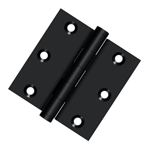 Deltana Solid Brass 3" x 3" Hinge - Square Corner - EACH (Flat Black) Questions & Answers