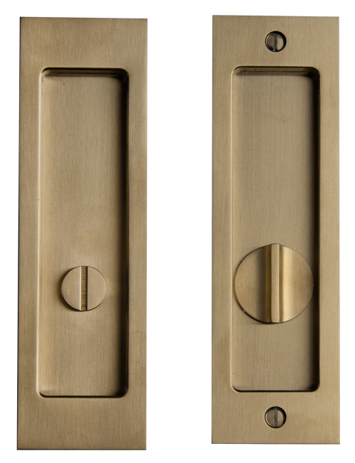 Linnea Stainless Steel Mortise Pocket Door Privacy Latch w/Straight Turn Piece - (Satin Brass - 1-3/4in. Thickness) Questions & Answers
