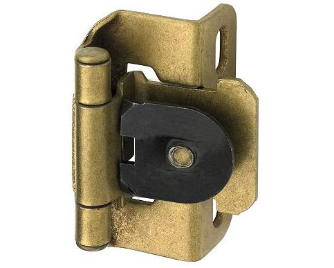 5/8" Overlay Single Demountable Partial Wrap Self Closing Cabinet Hinge - Pair (Burnished Brass) Questions & Answers