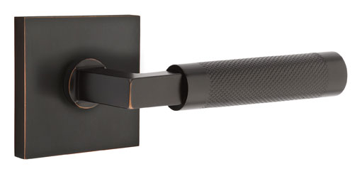 Emtek Select Knurled L-Square Door Leverset w/Square Rosette (Passage - Oil Rubbed Bronze - Right - 2-3/4in. Backset) Questions & Answers
