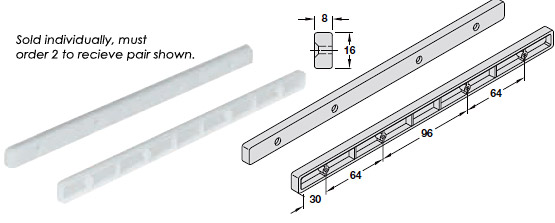 Hafele 11-1/4" (286mm) Groove/Side Mount Plastic Guide Drawer Rail - EACH Questions & Answers