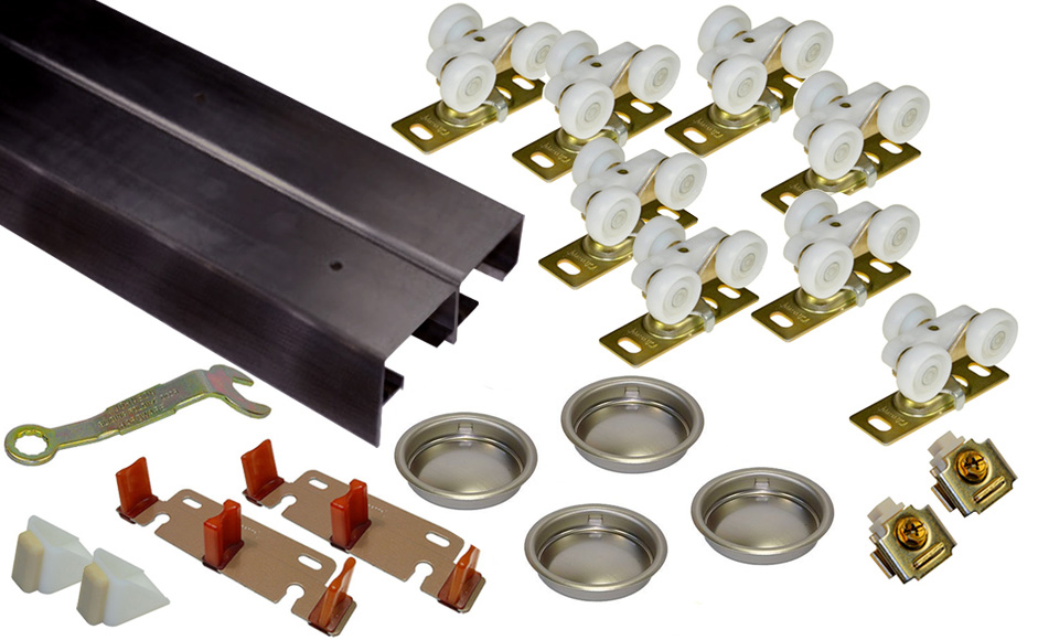 CLOSEOUT SPECIAL! - Johnson 138F 96" (2438mm) By-Pass Track Set w/Fascia for 1-3/8" Doors - 125lb. (Anodized Dark Bronze) Questions & Answers