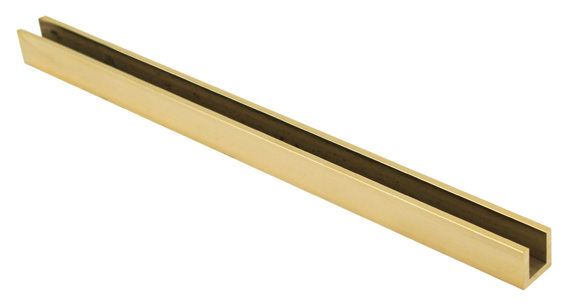 72" (1829mm) x 3/4" (19mm) x 3/4" (19mm) Flat U Channel for 1/2" Thick Glass - (Unlacquered Polished Brass) Questions & Answers