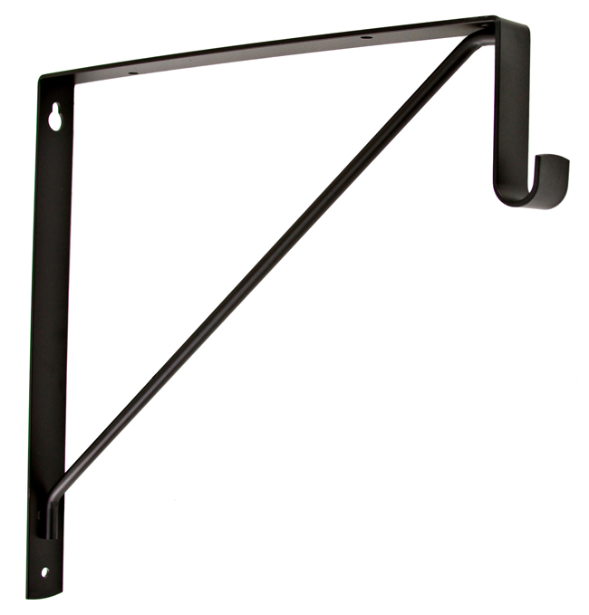 US Futaba 11" (279mm) Shelf and Closet Rod Bracket - For Oval Rods - EACH (Matte Black) Questions & Answers