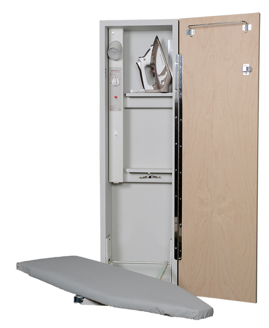 Iron-A-Way Built-In Ironing Center w/42" Swivel Board and Power, Flat Maple Veneer Door Questions & Answers