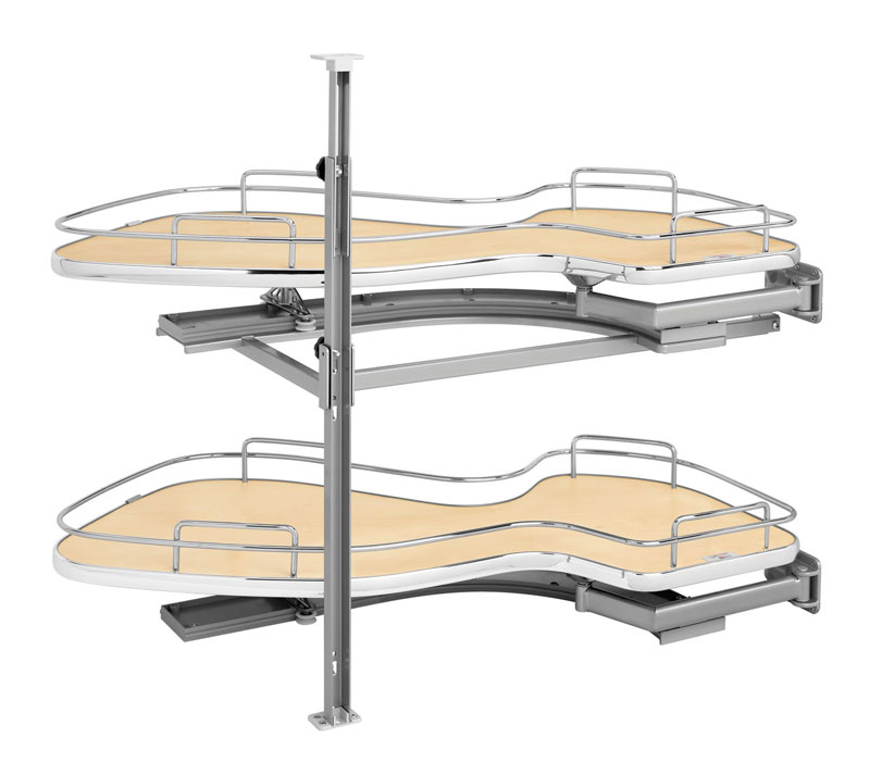 Rev-A-Shelf Cloud 15" Two-Tier Blind Corner Organizer, Right Door/Blind Left Cabinet - (Chrome/Maple) Questions & Answers