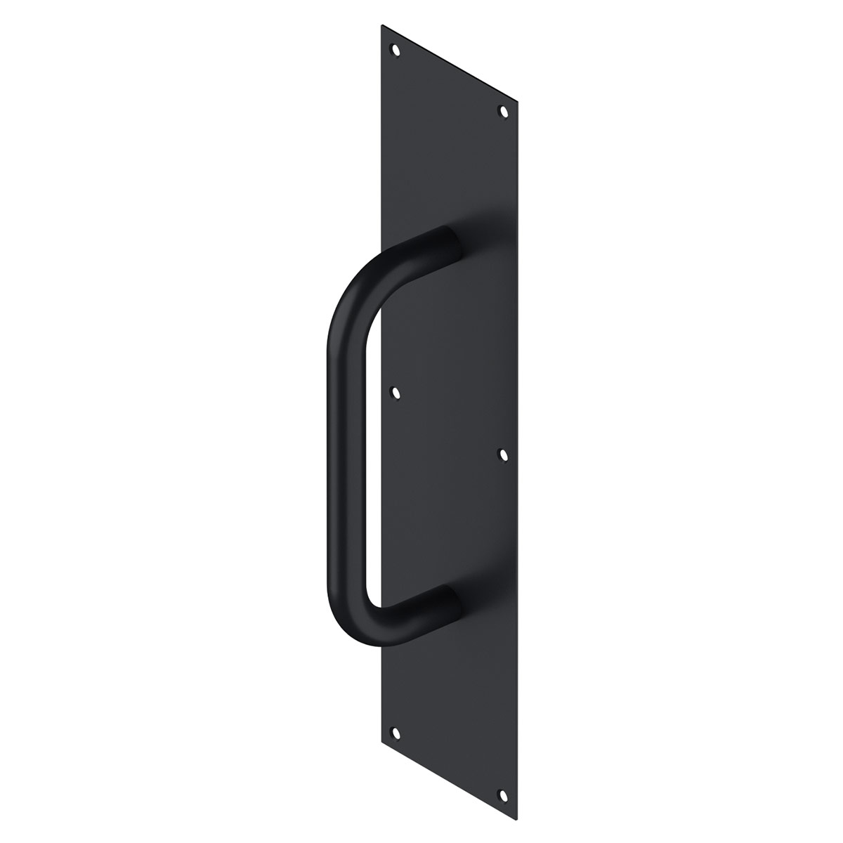 Deltana Pull Plate with Handle - 4" (102mm) x 16" (406mm) (Flat Black) Questions & Answers