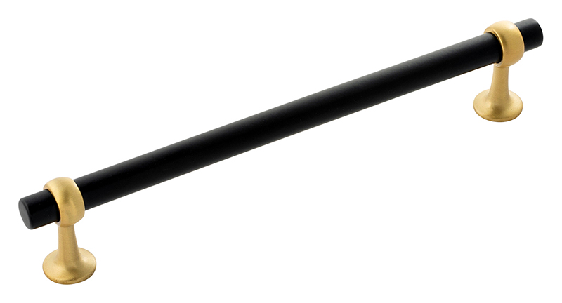 Belwith Keeler Ostia 7-1/2" (191mm) Center-to-Center Cabinet Pull (Matte Black/Brushed Golden Brass) Questions & Answers