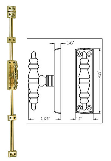 Gruppo Romi Solid Brass 7ft. Cremone Bolt w/English Style Trim - Set (Polished Brass) Questions & Answers