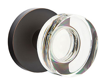 Emtek Modern Disc Glass Door Knobset with Disk Rosette (Passage - Oil Rubbed Bronze - 2-3/8in. Backset) Questions & Answers