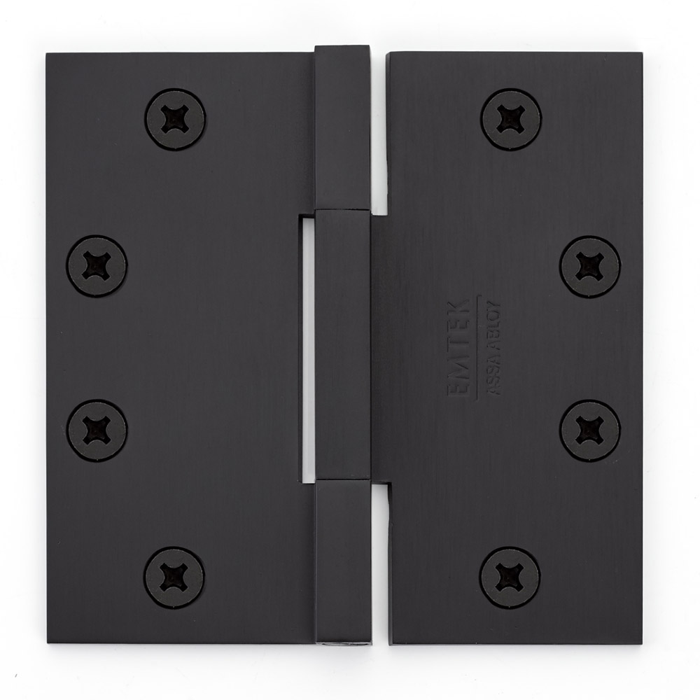 Emtek Solid Brass 4-1/2" x 4-1/2" Heavy-Duty, Square Barrel Hinge - 0.125" Thickness - PAIR (Flat Black) Questions & Answers