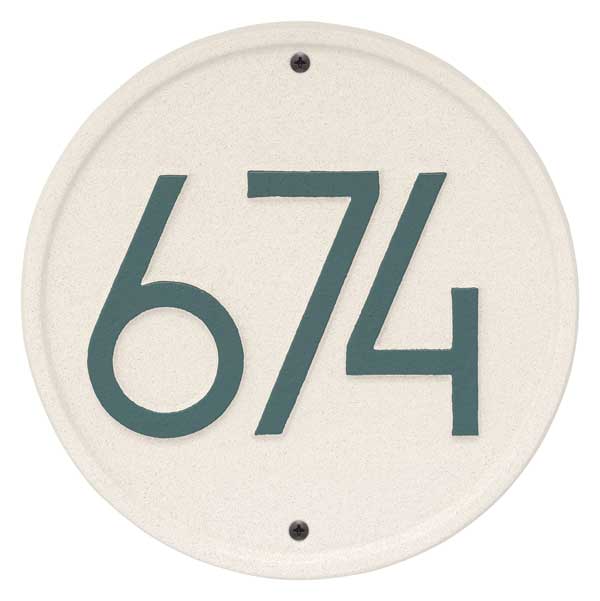 Whitehall Round Modern Address Plaque - (Coastal Green) Questions & Answers